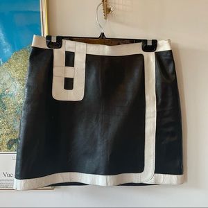Y2K LEATHER RACER-INSPIRED MINI SKIRT